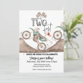Invitation Growing up TWO FAST Dirt Bike 2nd birthday invite (Debout devant)