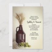 Invitation Growler, Hops and Wheat Brewery Wedding Shower (Devant)