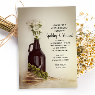 Invitation Growler, Hops et Daisies Brasserie Wedding shower