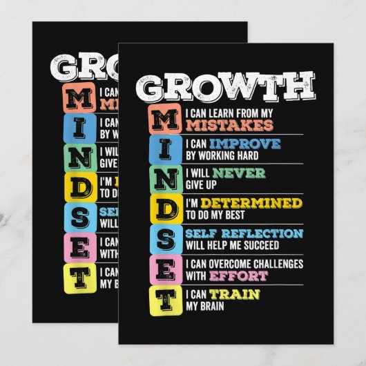 Invitation Growth Mindset Classroom Brain Motivation Entrepre (Devant / Derrière)