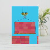 Invitation Grue de construction Levant mur de brique (Debout devant)