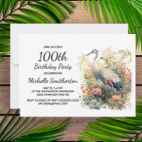 Grue Feuillage Floral 100e Anniversaire