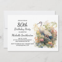 Grue Feuillage Floral 80e Anniversaire