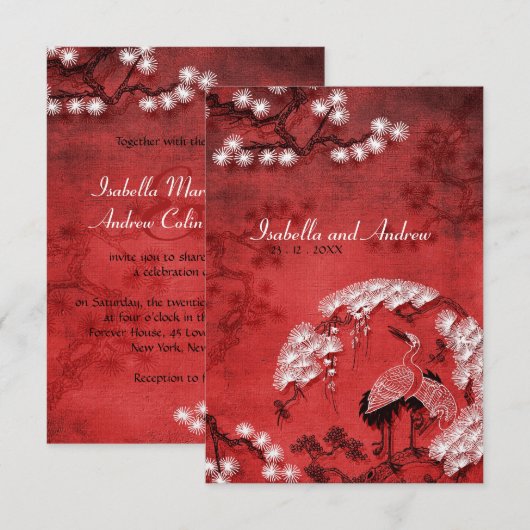 Invitation Grues 2 d'Oriental (Devant / Derrière)