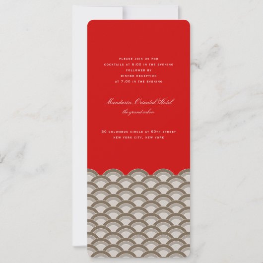 Invitation Grues en papier rouge et bleu Origami Mariage chin (Dos)