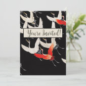 Invitation Grues volantes : Japonais Bird Kimono Art (Debout devant)