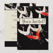 Invitation Grues volantes : Japonais Bird Kimono Art (Devant / Derrière)