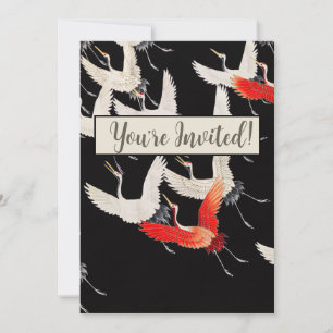 Invitation Grues volantes : Japonais Bird Kimono Art