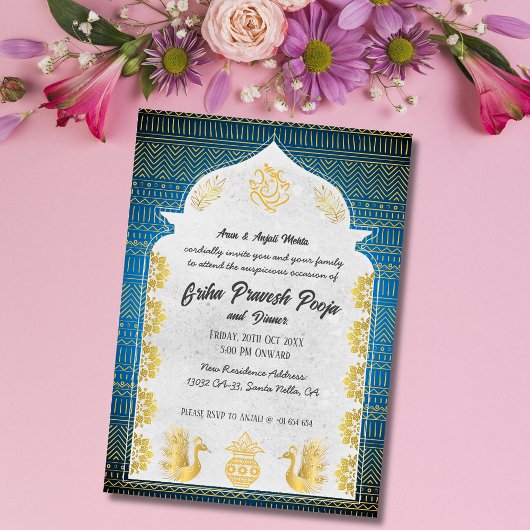 Invitation Gruhapravesam Golden