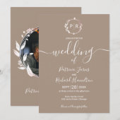 Invitation Grullo Monogram Calligraphie Mariage photo (Devant / Derrière)