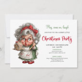 Invitation Grumpy Comic Grandma Cheerful Xmas Party Invite (Devant)