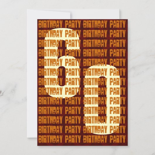 Invitation Grunge 60e anniversaire Gold et Brown W1048 (Devant)