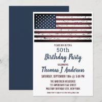 Grunge American Flag Patriotique 50 Anniversaire