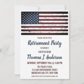 Invitation Grunge American Flag Police Retirement Party (Devant)