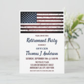Invitation Grunge American Flag Police Retirement Party (Debout devant)