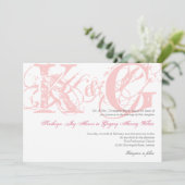 Invitation grunge antique rose de mariage de (Debout devant)
