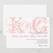 Invitation grunge antique rose de mariage de (Devant / Derrière)