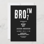 Invitation Grunge Black & White Boy Birthday Party (Devant)