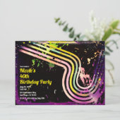 Invitation Grunge Color Splatter des années 80 Anniversaire r (Debout devant)