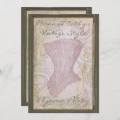 Invitation Grunge Corset Personnalisable Pajama Party Invitat (Devant / Derrière)