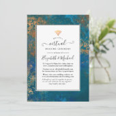 Invitation Grunge Cuivre Patina & Turquoise Mariage virtuel (Debout devant)