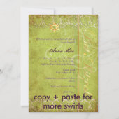 Invitation Grunge Damask Bat mitzvah/vert/or (Devant)