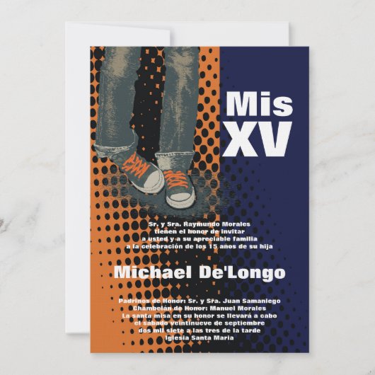 invitation grunge d'anniversaire de Quinceanera du (Devant)