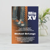 invitation grunge d'anniversaire de Quinceanera du (Debout devant)