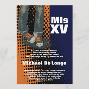 invitation grunge d'anniversaire de Quinceanera du