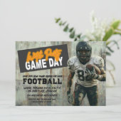Invitation Grunge Football Super Player Party (Debout devant)