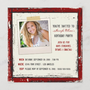 Invitation grunge géniale de fête d'anniversaire