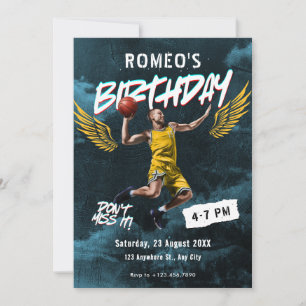 Invitation Grunge graffiti de basket