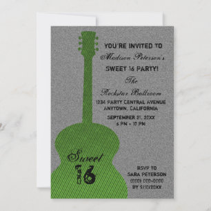 Invitation Grunge Guitar Stripes Sweet sixteen Invitation, Ve