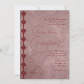 Invitation Grunge Maroon Mariage damassé (Devant)
