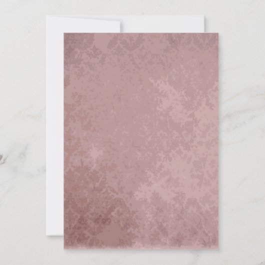 Invitation Grunge Maroon Mariage damassé (Dos)