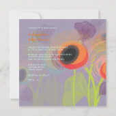 Invitation Grunge Orange poppies, Ajouter votre arrière - pla (Dos)