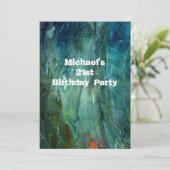 Invitation Grunge Paint Smudge 21e Anniversaire Mois 014 (Debout devant)