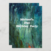 Invitation Grunge Paint Smudge 21e Anniversaire Mois 014 (Devant / Derrière)