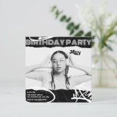 Invitation Grunge photos d'art noir et blanc (Debout devant)