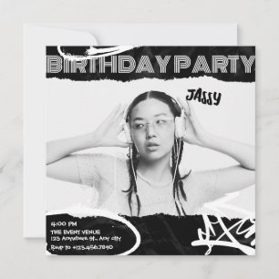 Invitation Grunge photos d'art noir et blanc