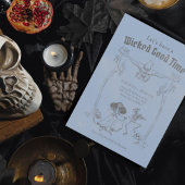 Invitation Grunge Retro Black Halloween Party