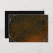 Invitation Grunge Rose Damask Gothique Note Card (Devant / Derrière)