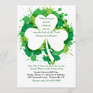 Invitation Grunge Shamrock pour la Saint-Patrick