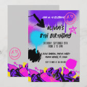 Invitation Grunge Spray Peinture Graffiti Anniversaire Invita (Devant / Derrière)