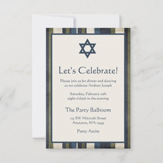 Invitation Grunpes Bar Mitzvah Réception (Devant)