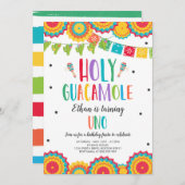 Invitation Guacamole Uno 1er anniversaire Fiesta Invi de Cact (Devant / Derrière)