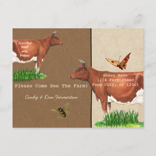 Invitation Guernsey Cow (Dos)