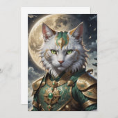 Invitation Guerrier épique de chat blindé (Devant / Derrière)