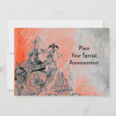 Invitation GUERRIÈRES GOTHIQUES, noir, blanc et rouge (Dos)