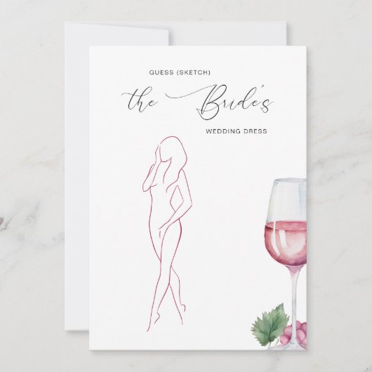 Invitation Guess The Dress Vino before Vows Bridal Game (Devant)